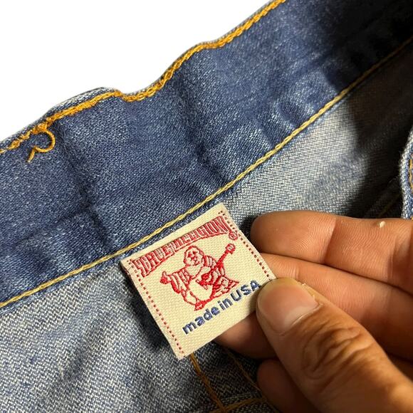 True Religion Buddah Nature Embroidered Y2K Joey Flare Jeans - Picture 6 of 7